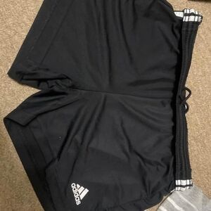 adidas Black Shorts with White Logo Trim